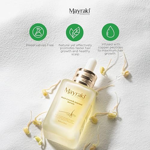 Miniatura 8 de Mayraki Suero intenso para el crecimiento del cabello, con péptido de cobre GHK-Cu, bloqueador DHT, estimula el crecimiento del cabello, (1.5fl