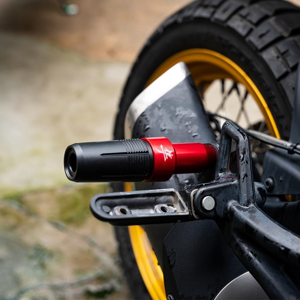 Motorcycle Exhaust Slider Compatible with 2025 HAYABUSA GSX1300R GSX-R 1300 GSX 1300R 1999-2022 2023 2024 Falling Protection Crash Pad Sliders (Red, 2PCS)