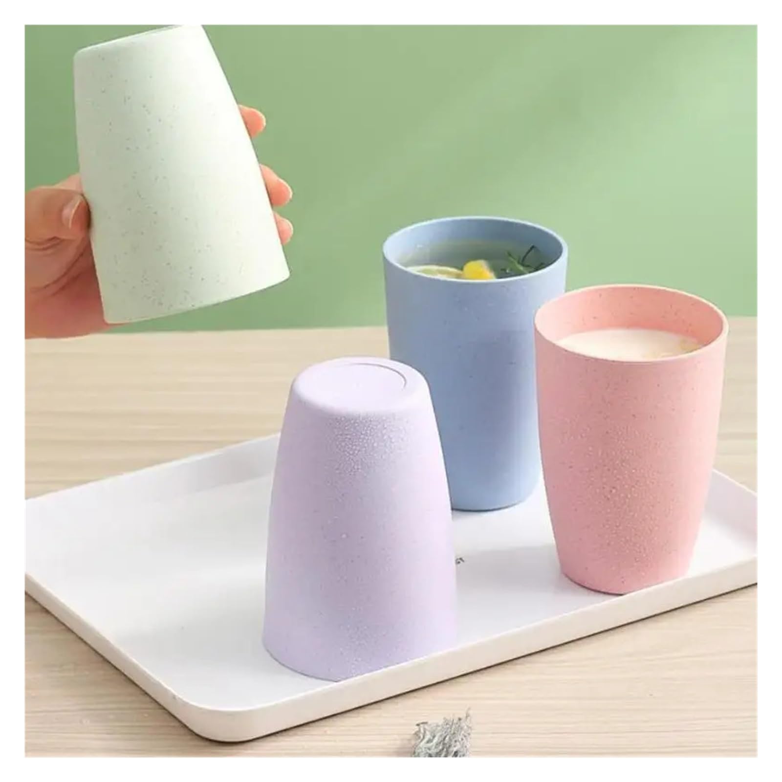 Tragbarer Mehrzweckbecher for Wasser und Mundspülung for unterwegs | Leichter Kunststoffbecher(Pink 12pcs)