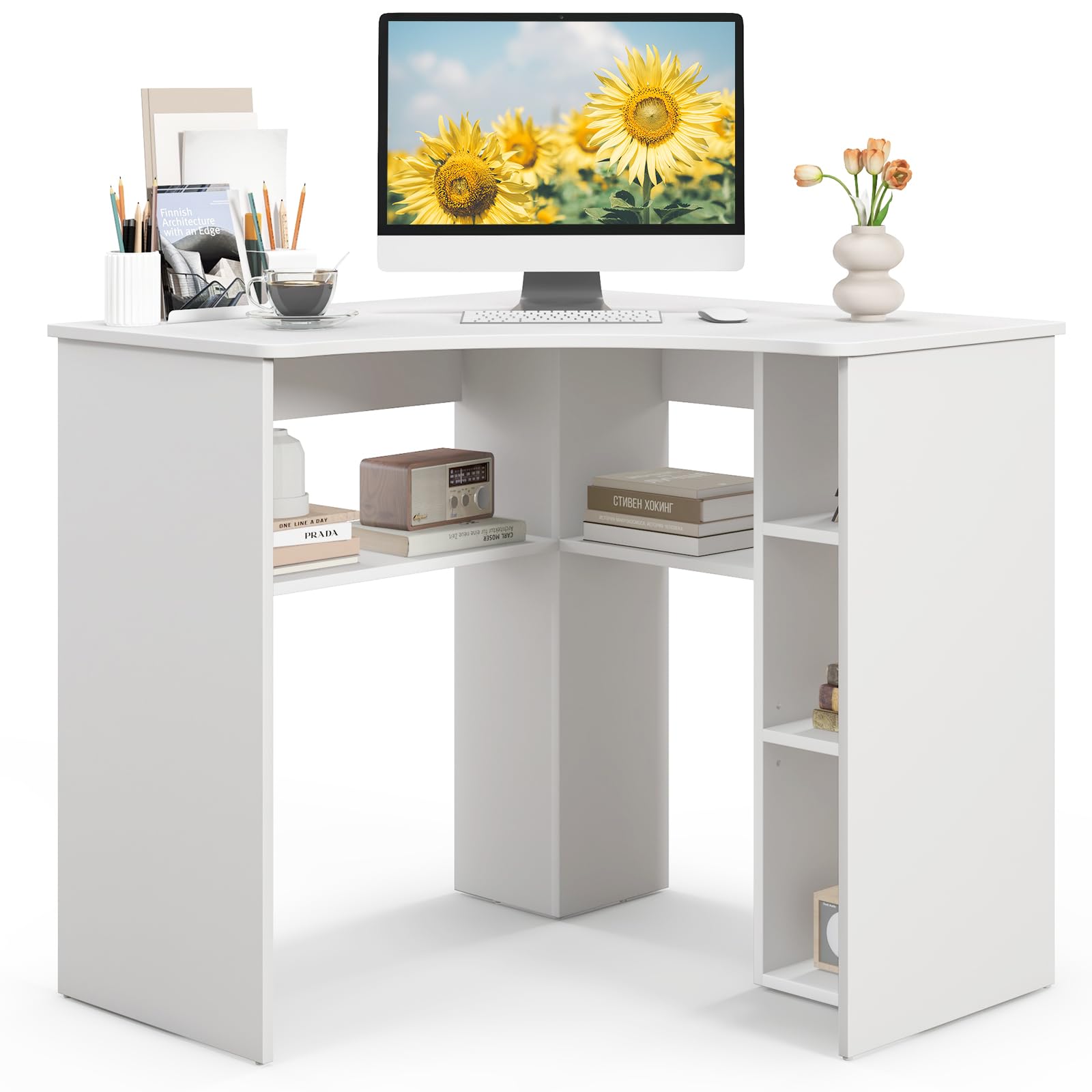 Giantex Corner Desk with Storage, 34