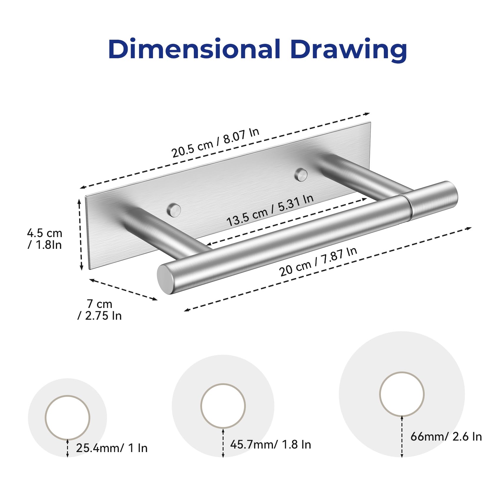 Brushed Nickel Toilet Paper Holder, Wall Mount Toilet Roll Holder Self Adhesive or Screw Installation, Pivoting Double Post Toilet Roll Holder SUS304 Stainless Steel for Bathroom and More — Amazon image 2