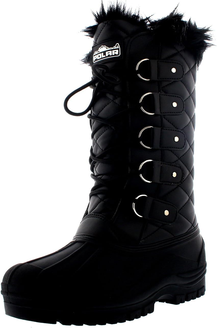 POLAR Womens Waterproof Tactical Mountain Walking Snow Knee Boots