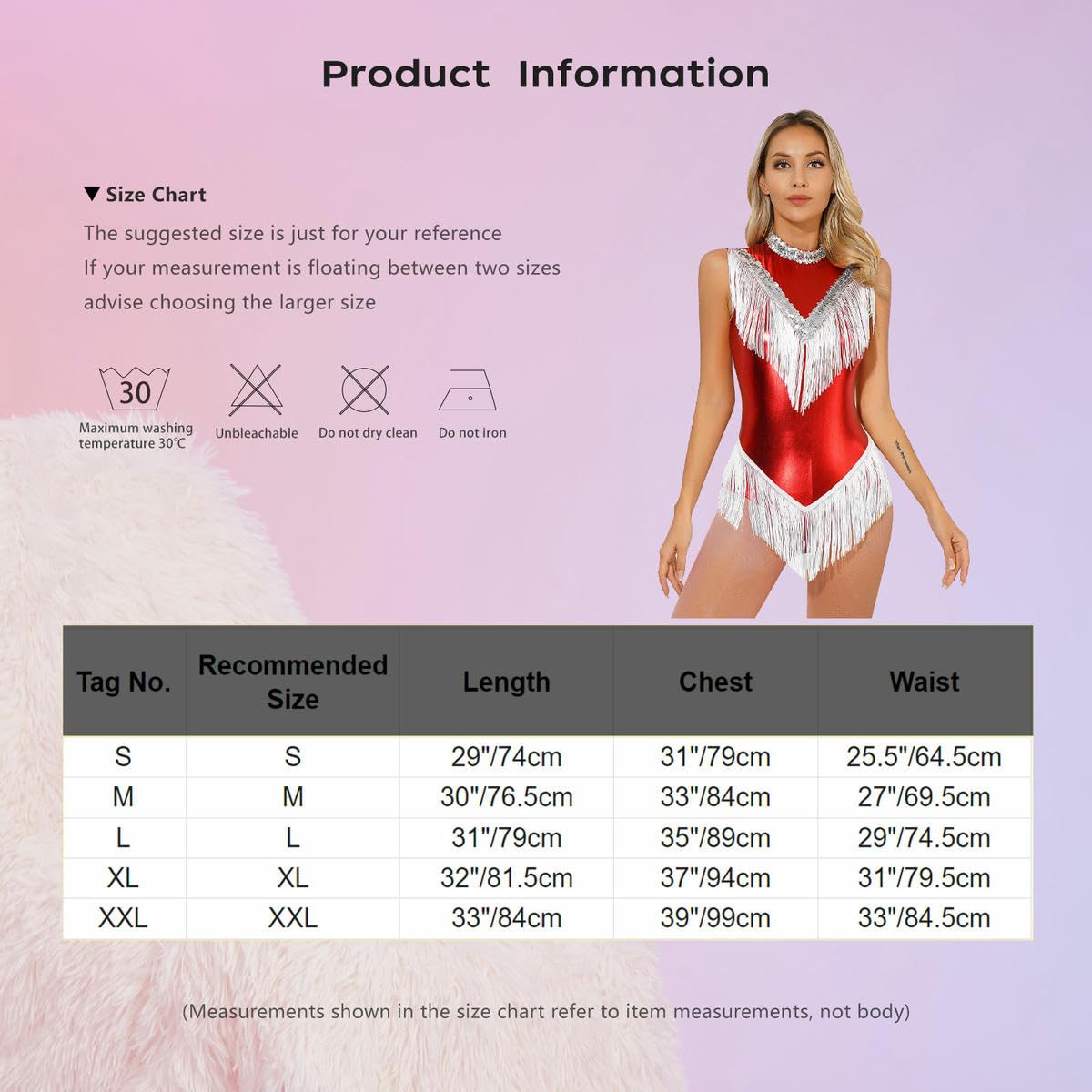 Body con frange altalene senza maniche body per le donne paillettes nappa body latino tango cha-cha danza costume performance, Argento, M