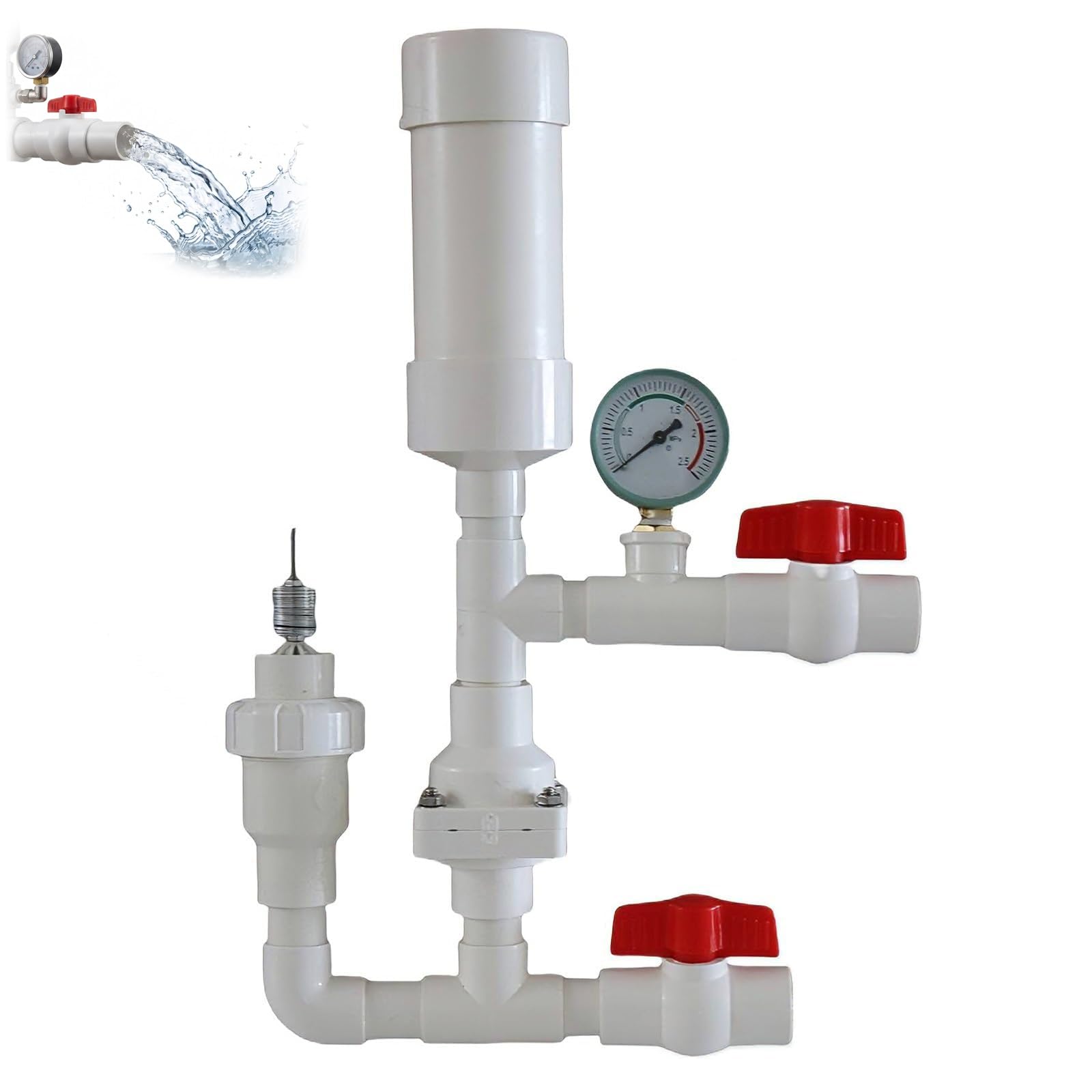 Hydraulische Rammwasserpumpe, netzunabhängige wasserbetriebene Pumpe für die Bergbewässerung, kein Strom oder Kraftstoff erforderlich, auto Hammerpumpen mit hohem Hub(Inlet 1'' Outlet 3/4'')