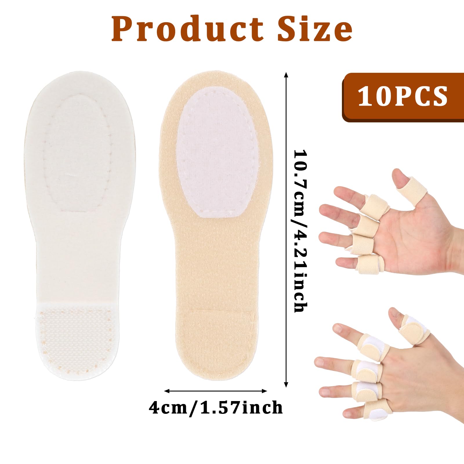 Aeaocvo 10Pcs Castor Oil Pack Wrap for Fingers, Castor Oil Compress Wrap Reusable, Castor Oil Pack Wrap for Finger Arthritis for Finger Tingling Finger Cracking (Oil Not Included)