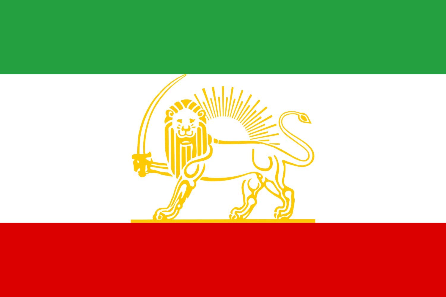 Drapeau Iran 1924 Perse XL historique emblème Nouveau Larousse