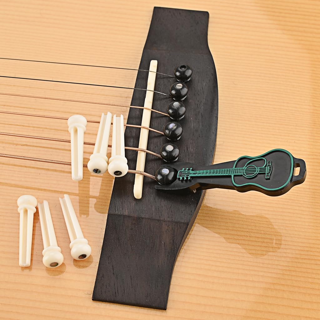 RuiJOTWAT Acoustic Guitar String Nail Peg Pulling Puller Bridge Pin Remover Handy Tool with 6 Guitar String bridge pins - Image 4