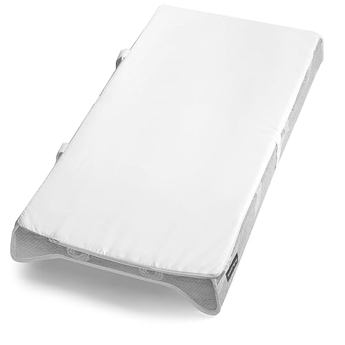 Miniatura 9 de Cambiador de bebé contorneado con colchón de espuma impermeable, incluye 2 fundas suaves, extraíbles y lavables, correas de seguridad, parte
