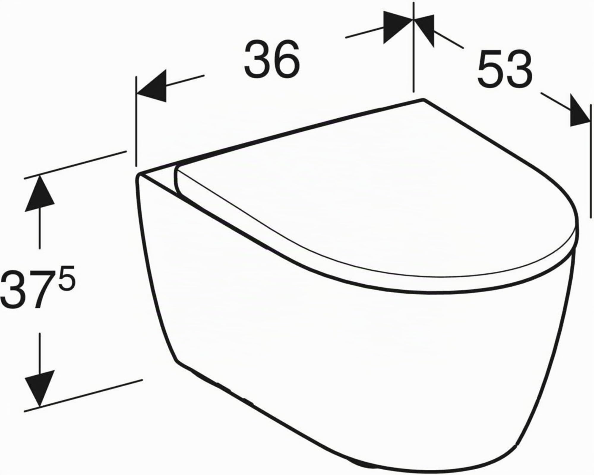 Geberit iCon Set WC suspendu avec siège, sans rinçage, rinçage profond, forme fermée, 6l, 501664, 501.664.00.1, Couleur: blanc