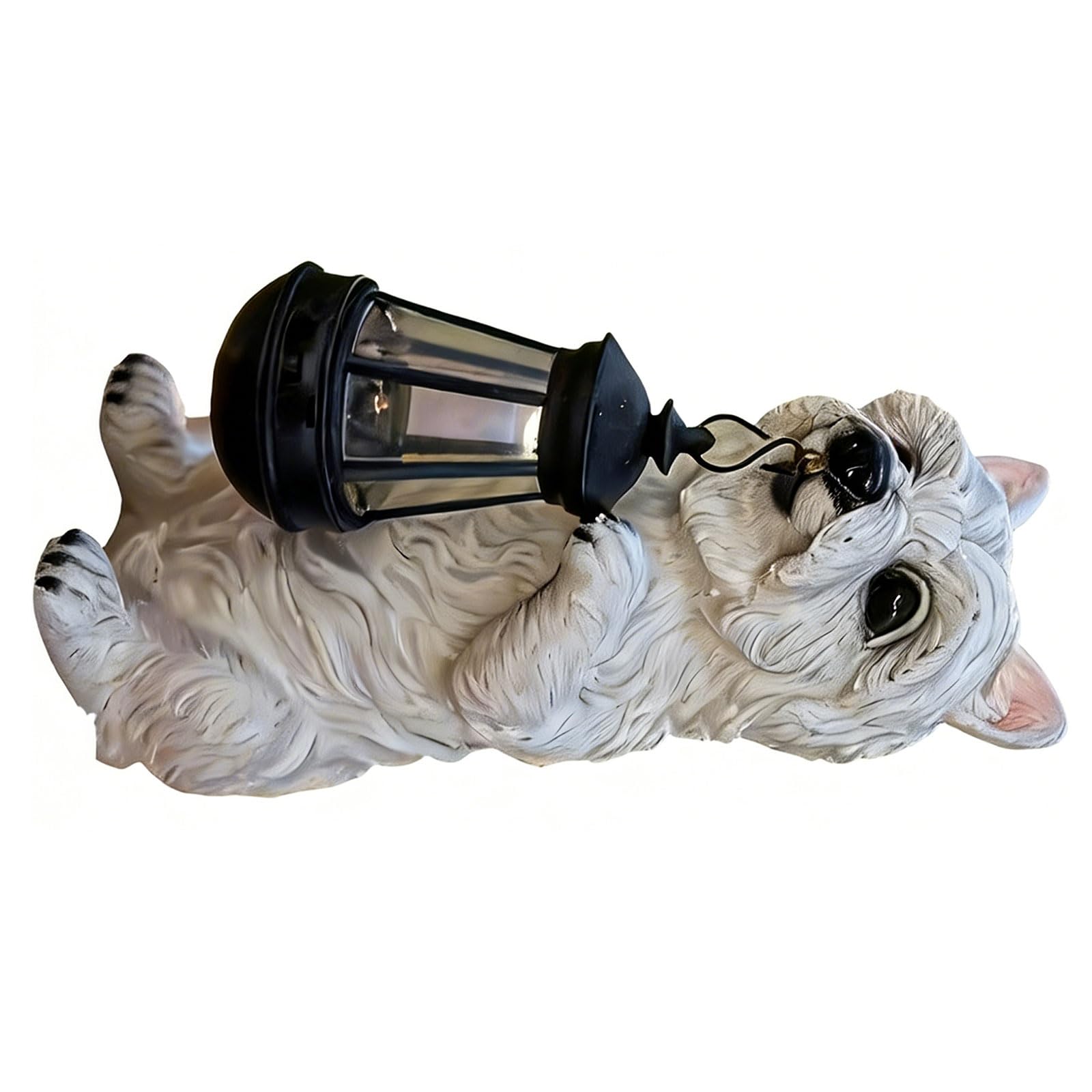 Msioytog Powered Spaniel Figure for Yard Decoration Featuring LED Warm Glow and Water Resistant Construction Warm White LED Animal Statue