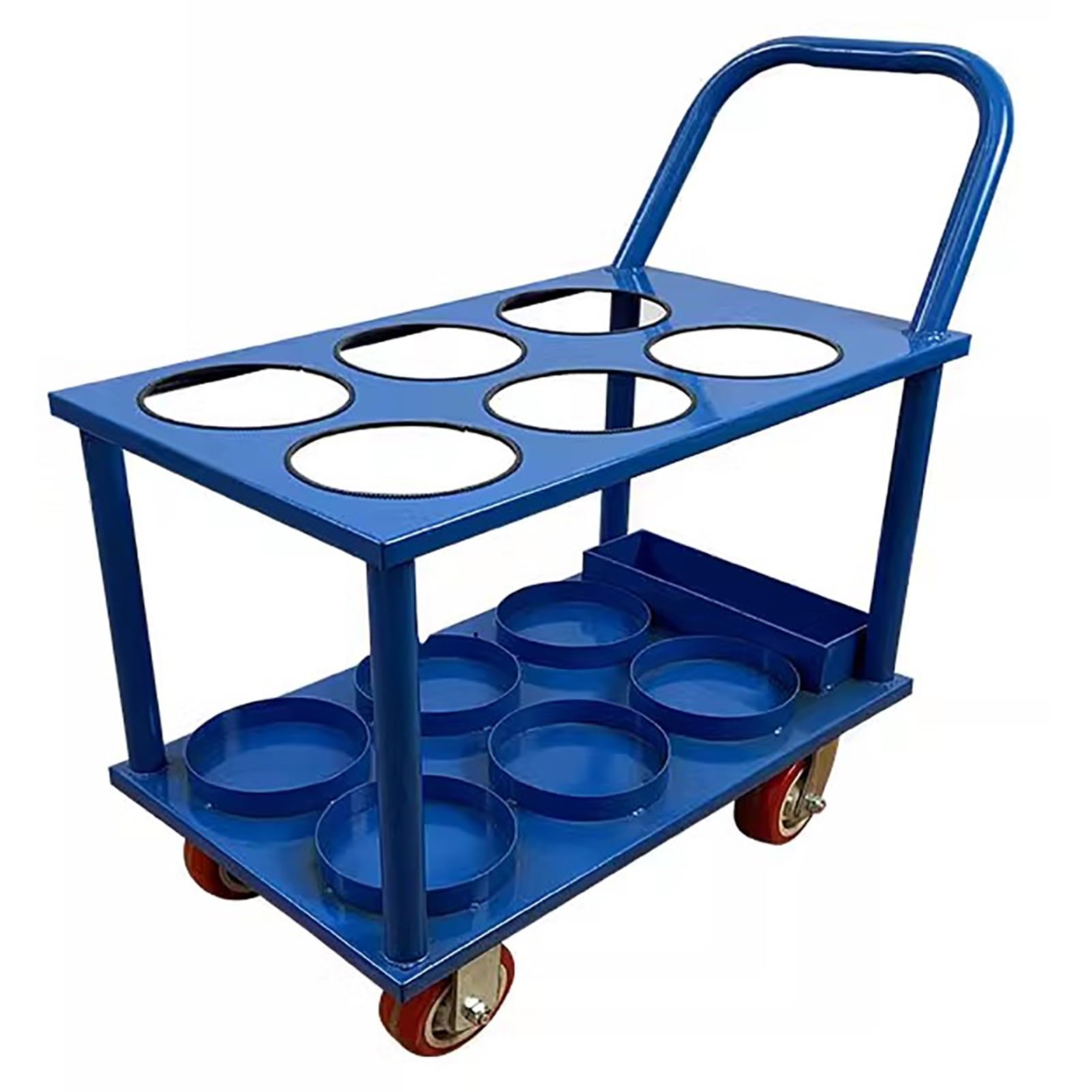 Gas cylinder trolley, Oxygen Tank Holder Heavy Duty Cart for Four Six Eight Tanks, Welding Mobility Trolley,Handcart(Blue,M)