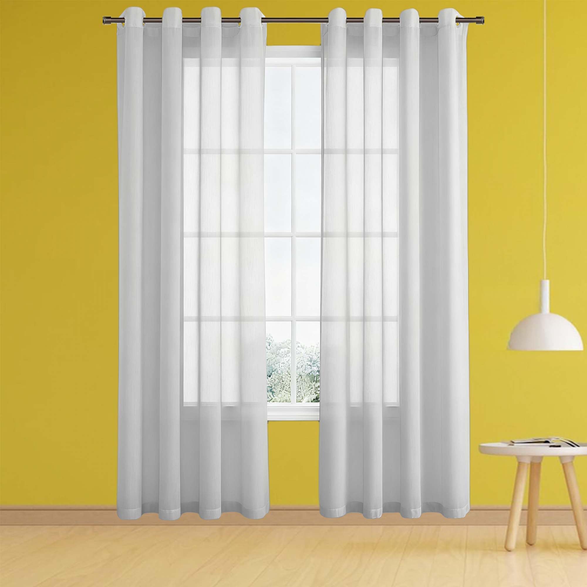 Rideau voilage gris clair 220 x 235 cm protège votre vis-à-vis sans perdre la lumière