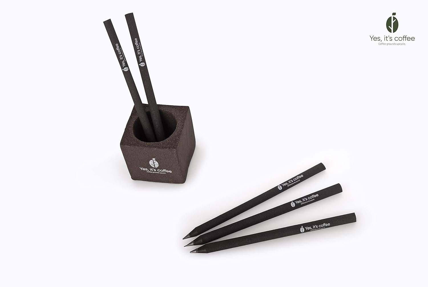 No Toxic Coffee pencil(Hand made) 100% Natural Used Coffee Ground Eco-pen (8EA, With logo)