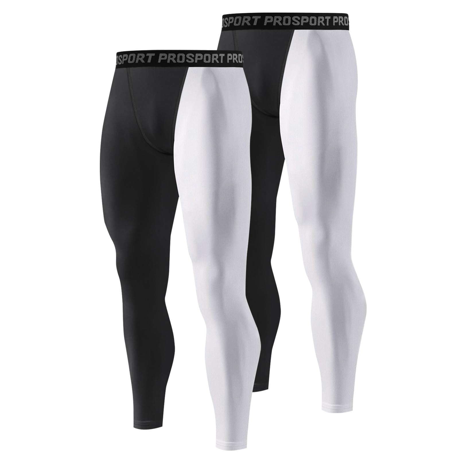 Hotfiary 2 Pack Men's Compression Pants Tights Active Leggings Athletic Base Layer Bottoms for Running Workout Basketball