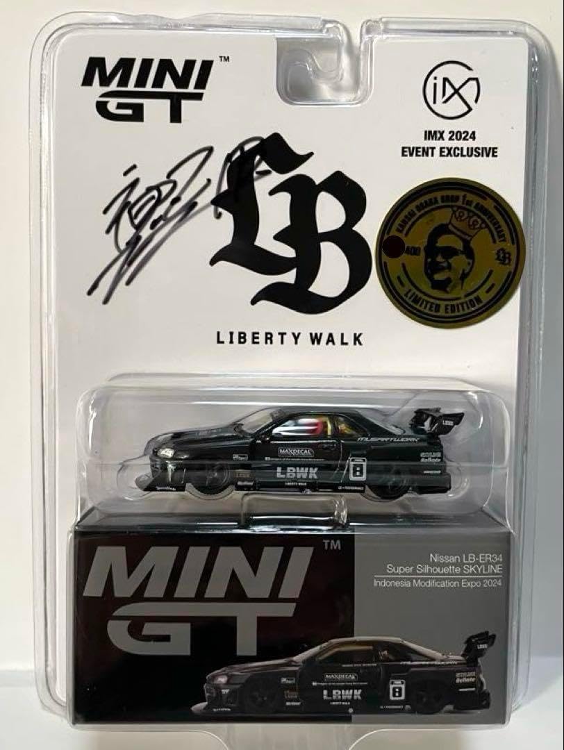 ミニカー MINIGT LIBERTY WALK ER34 OSAKA SHOP 1st MINI GT 1:64 Nissan LB-ER34 Super Silhouette SKYLINE OSAKA