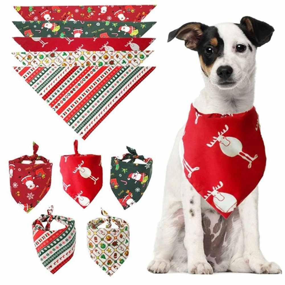 2 Stück Hundehalstuch Weihnachten - Büffelkaro Mit Quasten, Verstellbar (bis 50 Cm), Baumwolle, Für Große Hunde