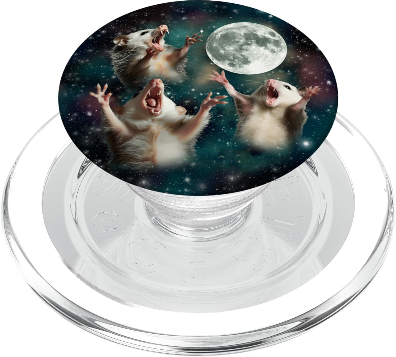 Three Possum Moon | 3 Opossum Funny Weird Cursed Meme PopSockets PopWallet for MagSafe