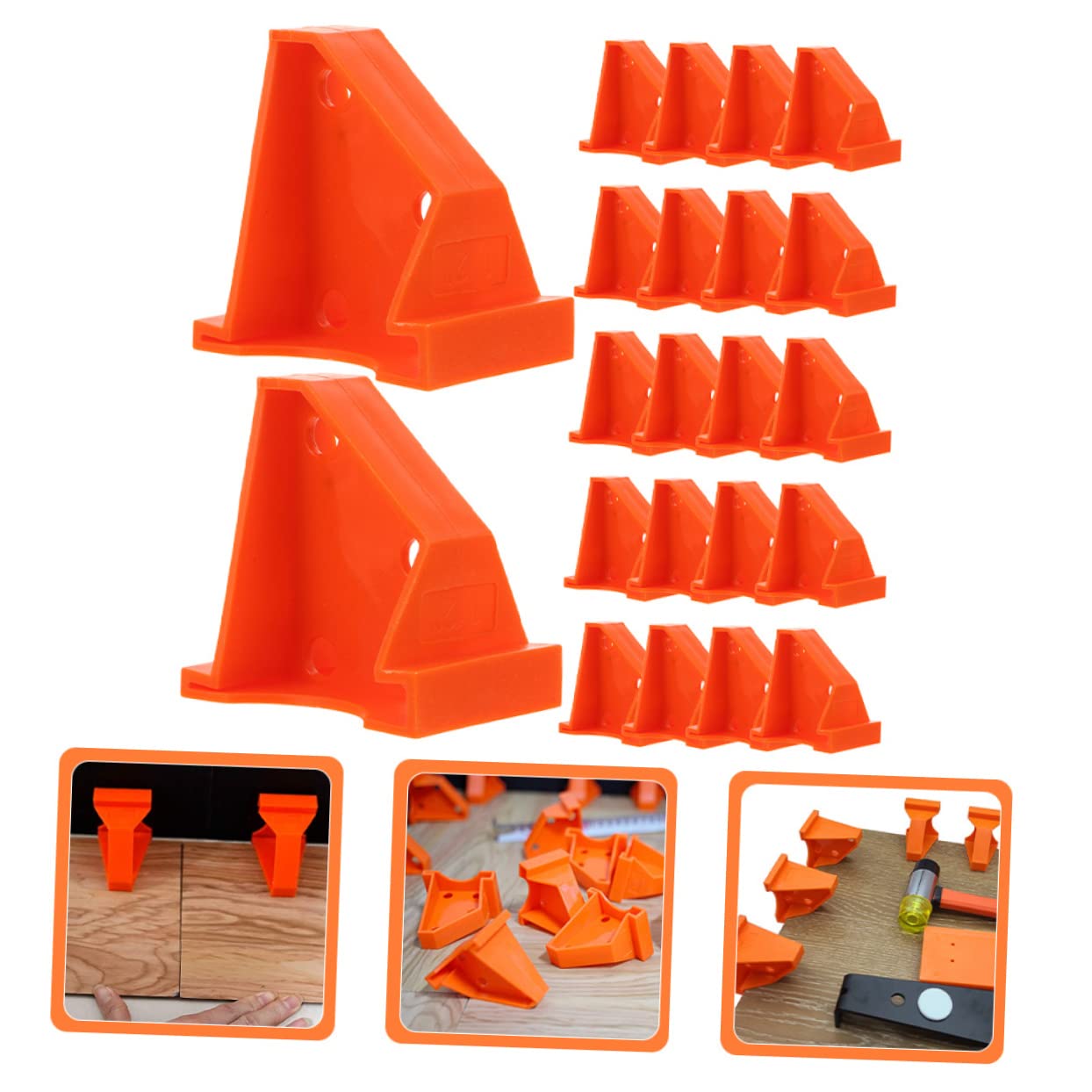 Espaciadores de Plástico Naranja Kit de 30 Ligeros y Fáciles de Transportar para Instalación de Pisos Laminados y Madera Sólida para Montaje de Suelos