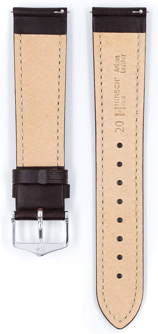 Hirsch Kent Artisan Calf Leather Watch Strap - 14mm, 16mm, 18mm, 20mm, 22mm - Length - Attachment Width/Buckle Width - Quick Release Watch Band