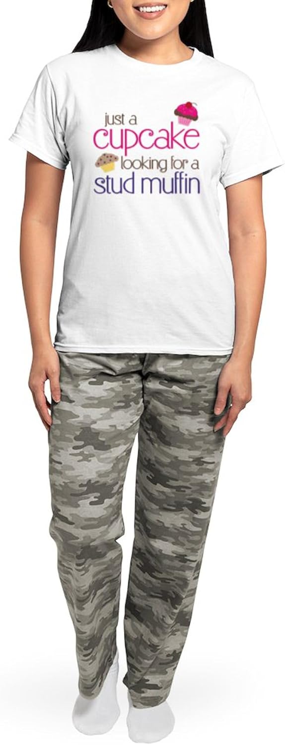 CafePress Cupcake Looking Pajamas Women's Novelty Cotton Pajama Set, Comfortable PJ Sleepwear