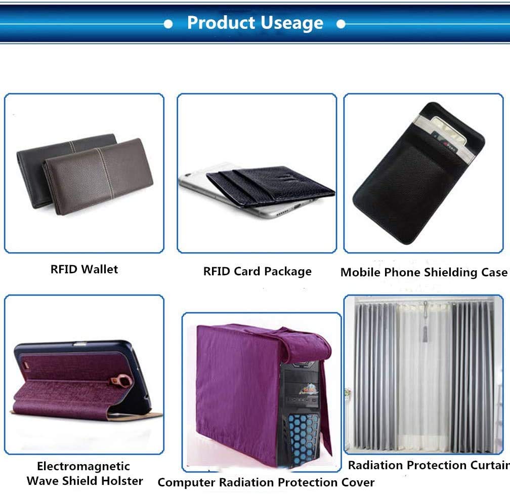 GORGECRAFT EMF Protection Fabric - 507x1104mm Copper Faraday Fabric For RF/WIFI/RFID Shielding, DIY Signal Blocking Pouches & Curtains