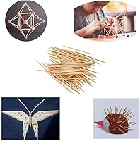 Vista 4 de Gmark Palillos de dientes de madera de bambú, 1600 piezas en soporte de almacenamiento de plástico, resistente de doble cara para fiestas, oliva