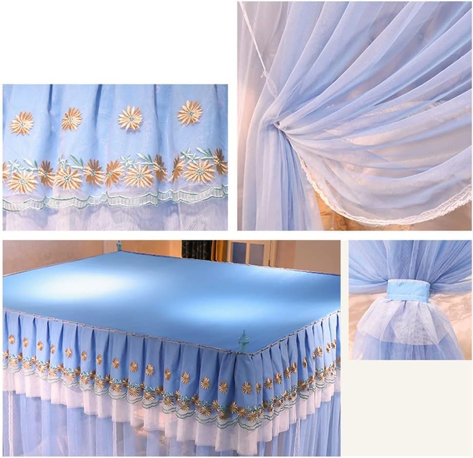 Moustiquaire de lit avec couvre-lit bleu contre les insectes - 3