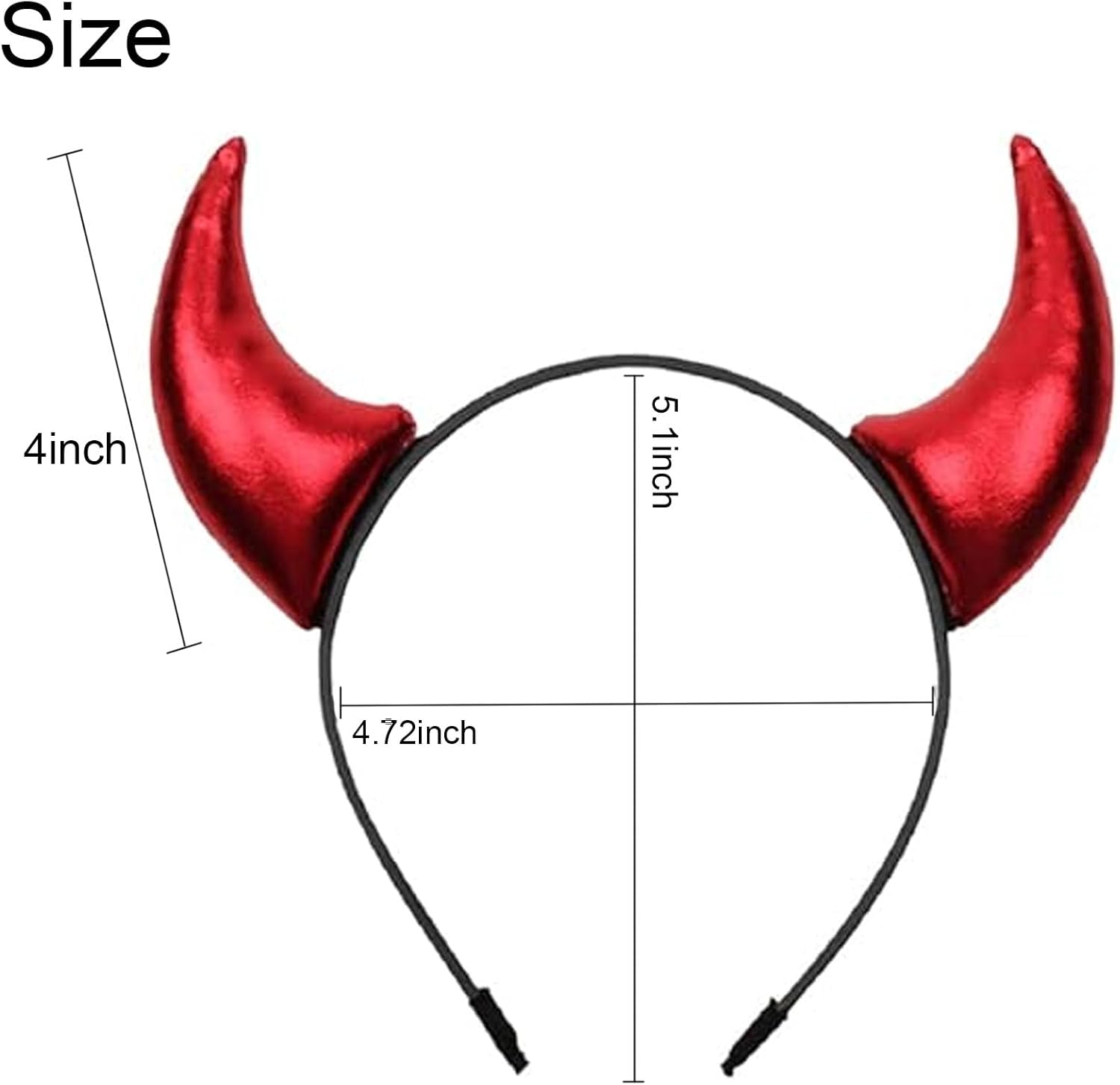 Halloween Headbands Red Devil Horns Headband for Women - Glitter Hairband Devil Costume Accessories, Halloween Dress Up Cosplay Party Hair Piece - Image 6