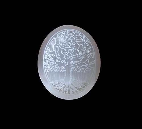 Miniatura 8 de Xen Minerals Piedra de palma con grabado de árbol de la vida, pequeñas piedras de cristal curativo para preocupaciones y reflejos, limpieza