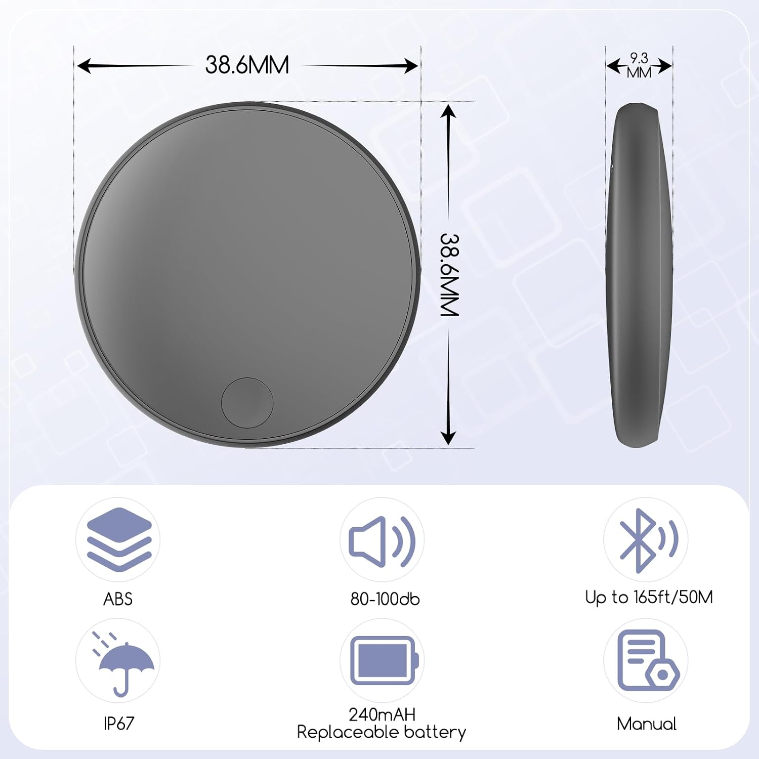Localizador Bluetooth Para Llaves Y Objetos - Buscador Con App, Alarmas, 15 Metros Alcance Y Batería Larga Duración
