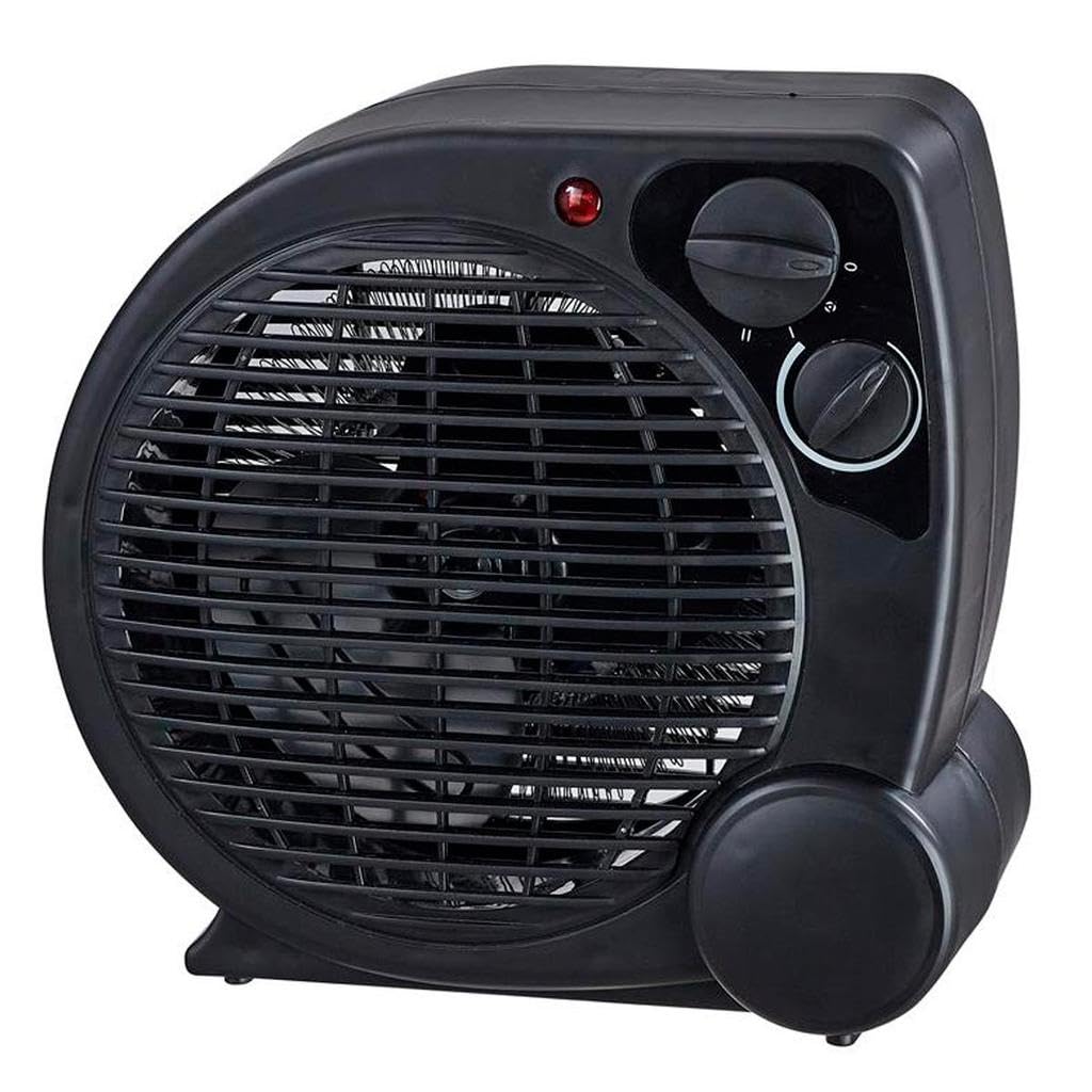Aquecedor Portátil Termoventilador Elétrico 1500W 2000W Preto com Termostato e 2 Níveis