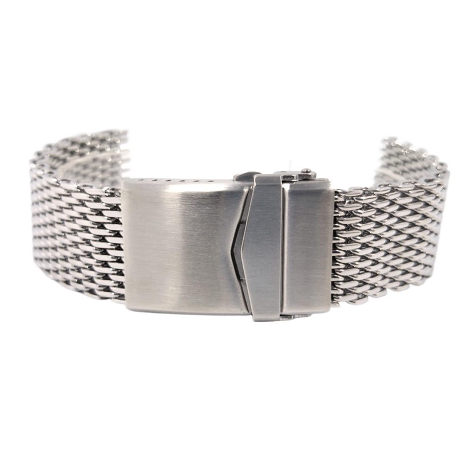 Pasek do zegarka z siatki ze stali nierdzewnej 18 mm 20 mm 22 mm Unisex Shark Mesh Regulowany solidny pasek z klamrą Pasek do zegarka wymienny do inteligentnych lub tradycyjnych zegarków