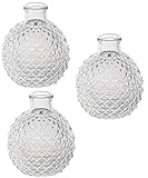 Dimensions de chaque vase : hauteur : 9,5 cm, diamètre : 8 cm, diamètre de l'ouverture du vase : 1,9 cm