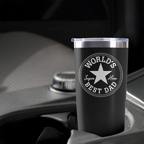 Miniatura 4 de Regalos para papá, vaso de 20 onzas con tapa y popote aislado, reutilizable, de acero inoxidable, regalo de cumpleaños del mundo para el mejor papá