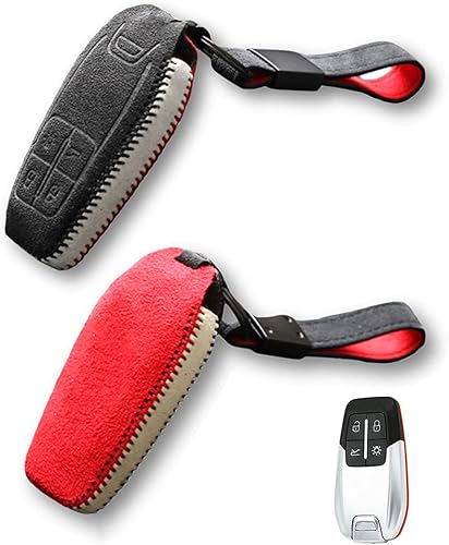 JanneChou Premium Handmade Alcantara Leather Key Fob Case Shell Fit for Ferrari 458 588 488GTB LaFerrari
