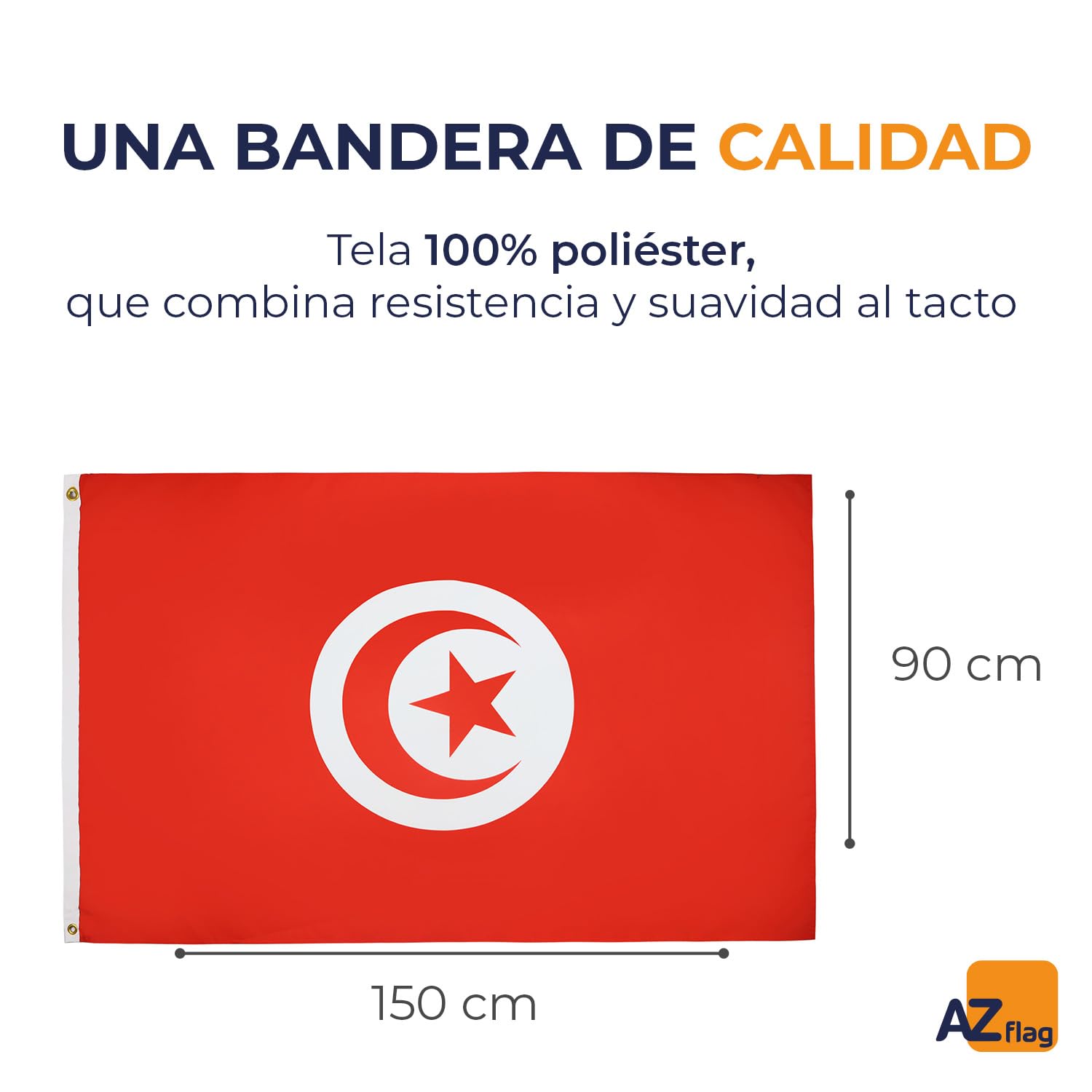 Bandera Túnez 150x90 cm 100% Poliéster AZ FLAG