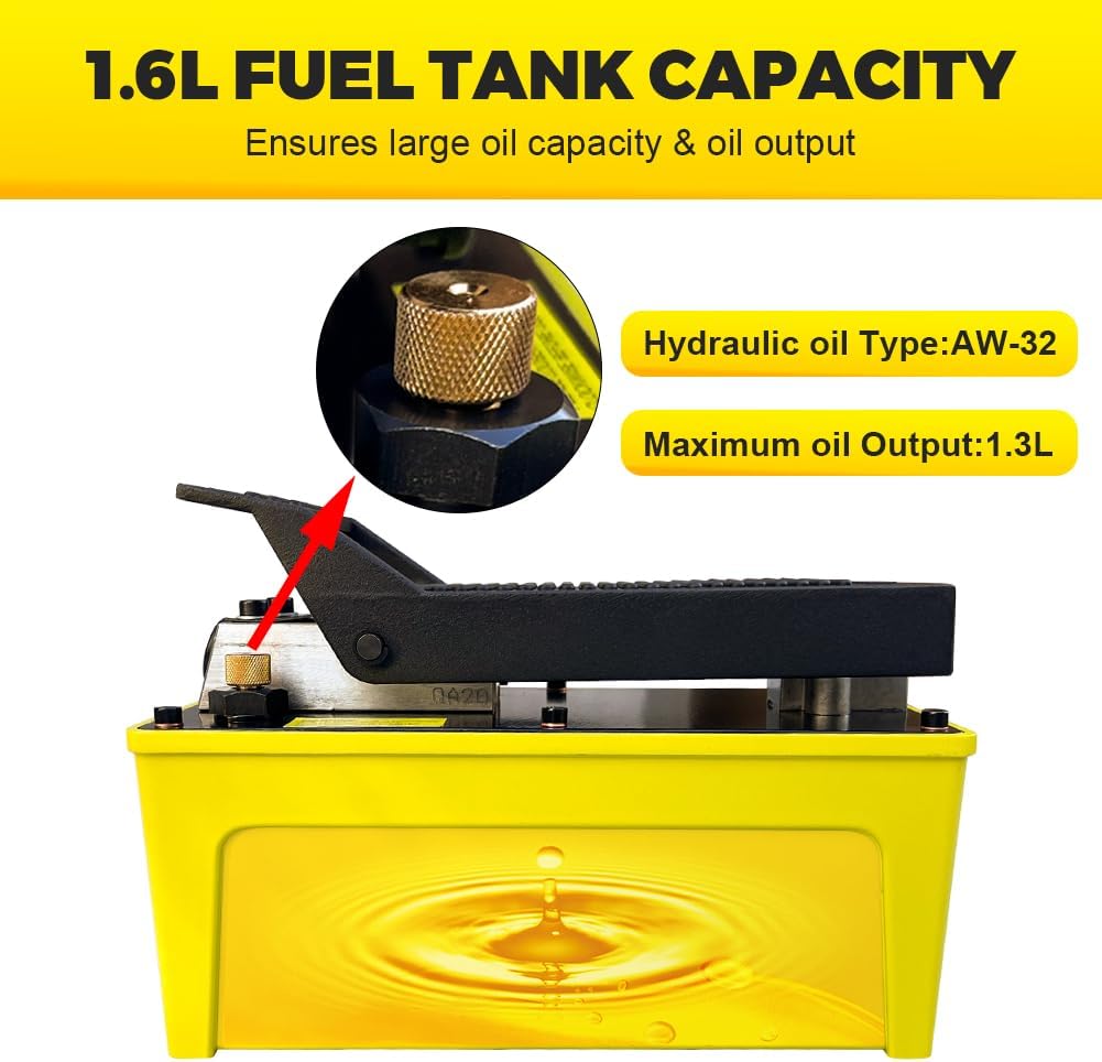 Hydraulic Pump Foot Operated 10,000 PSI Hydraulic Pump for Auto Body Frame Machines and Pulling Post