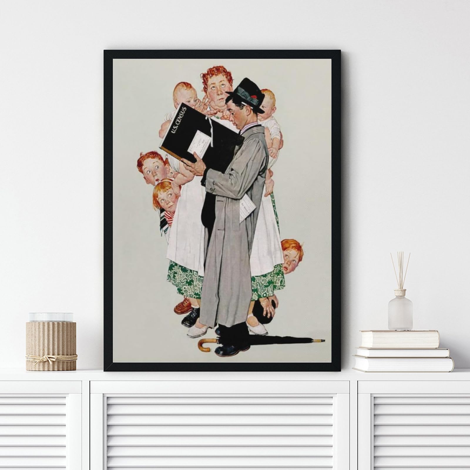 BBAUER Norman Rockwell Imprime Norman Rockwell Fille Avec Des Affiches D'yeux Noirs Peinture Murale Art Pour Salon Home Decor Photos 60x60cm Sans Cadre