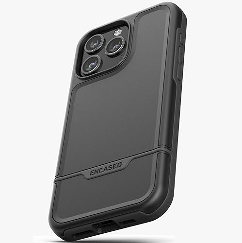 Miniatura 6 de ENCASED Funda a prueba de golpes compatible con iPhone 16, funda magnética ultrarresistente, serie Rebel (negro, iPhone 15 Pro) Negro -,Púrpura
