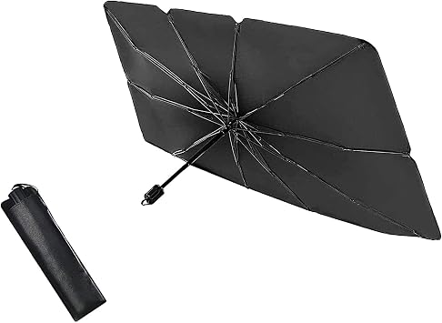 Windshield Sun Shade Umbrella - Foldable Car Sun Visor Protector Reflector for UV Ray Block and Heat Protection 31" x 55"