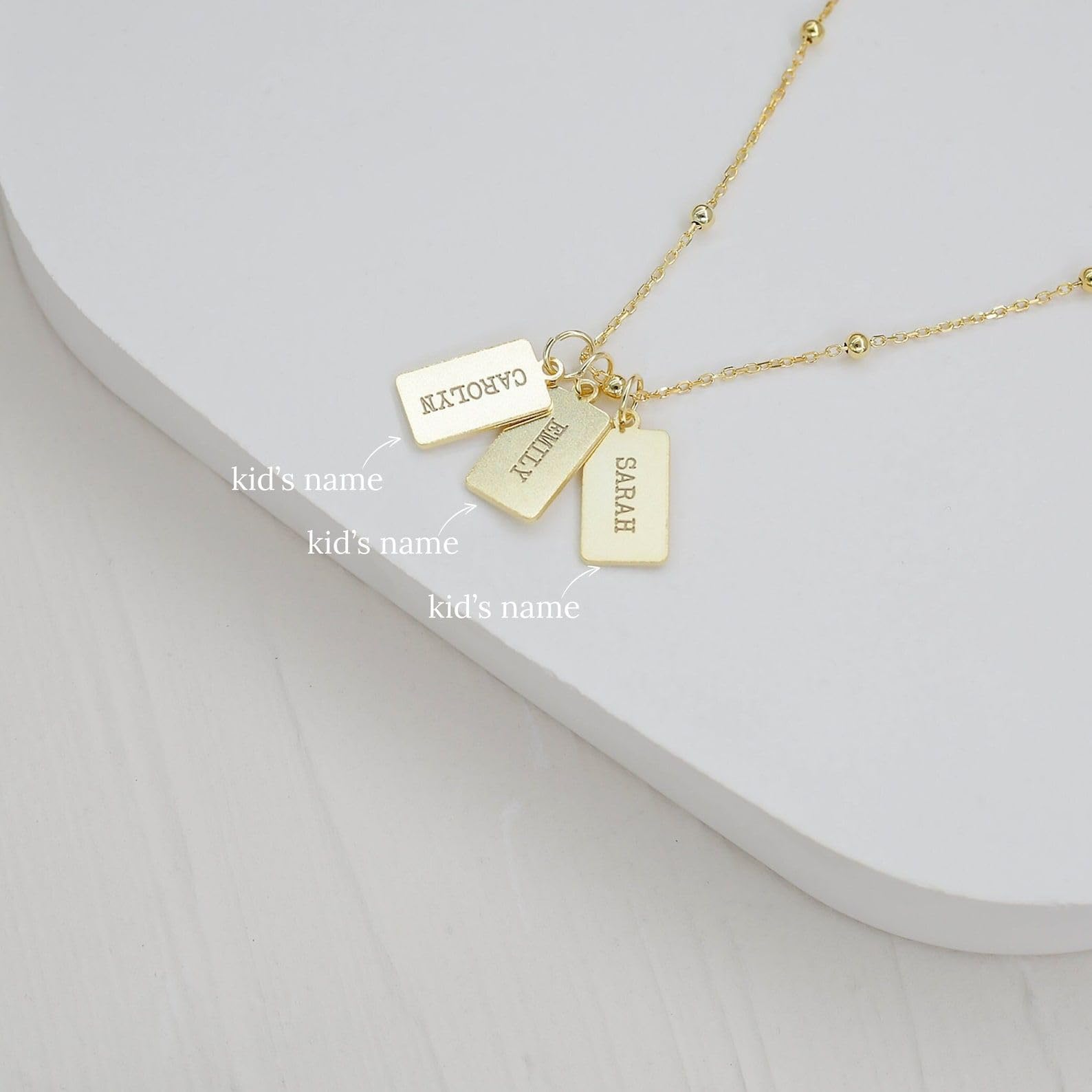 Personalizado nombre barra collar nombre placa collar grabado letra abuela joya familiar Día de la Madre