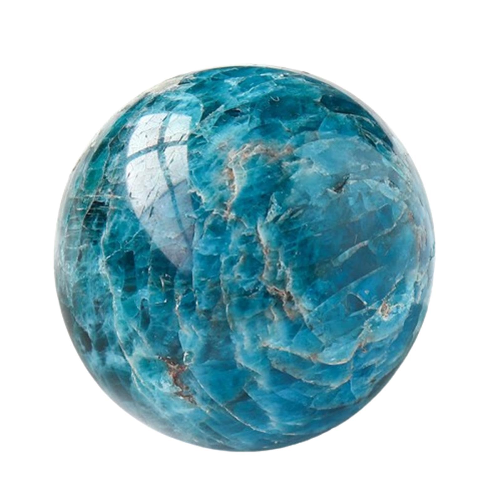 AARTERZZA Blue Apatite Crystal Ball | Quartz Sphere|Feng Shui Sculpture Ornament |Polished Decorative Stone |Witchy Room |Spiritual Gifts,50mm