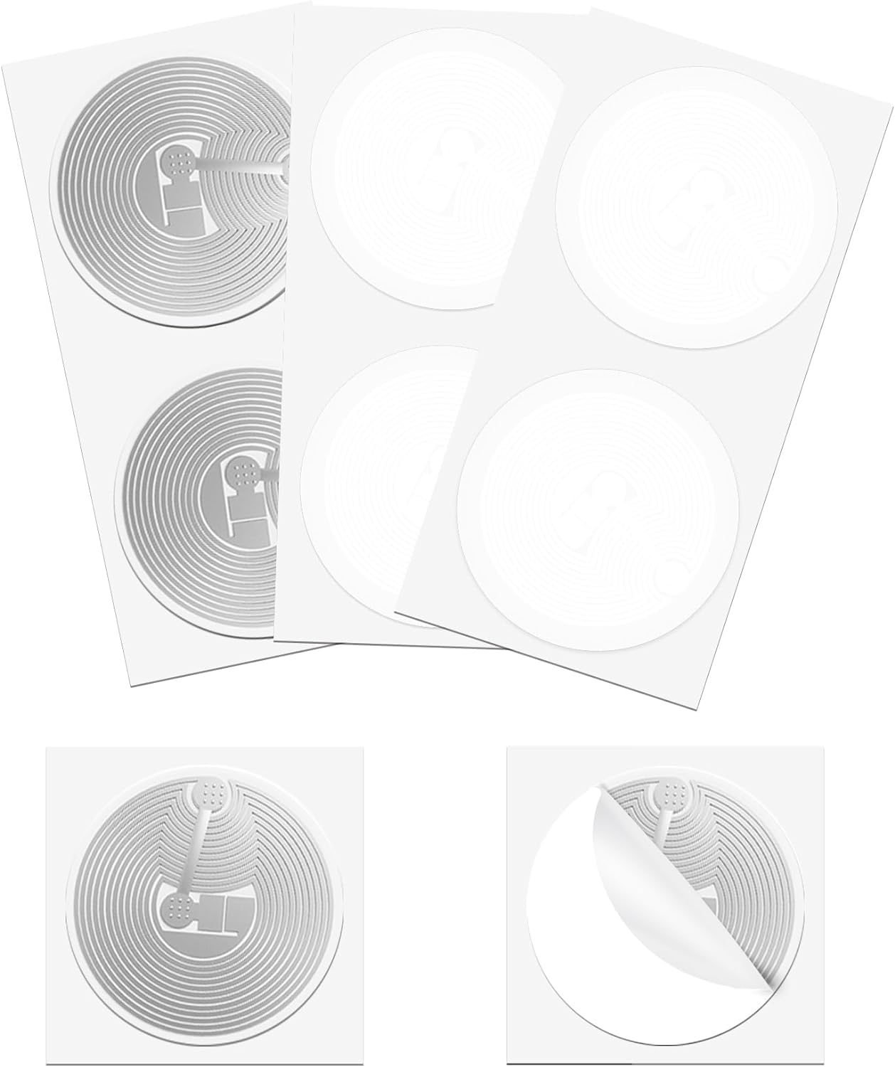 Produktbild von Joonnair 50 Stück NTAG215 NFC Aufkleber – 25 Mm, Weiß, Wiederbeschreibbar – Für Smart Home, Zugangskontrolle, Bezahlung & Produktverfolgung – Kompatibel Mit Allen NFC-Handys