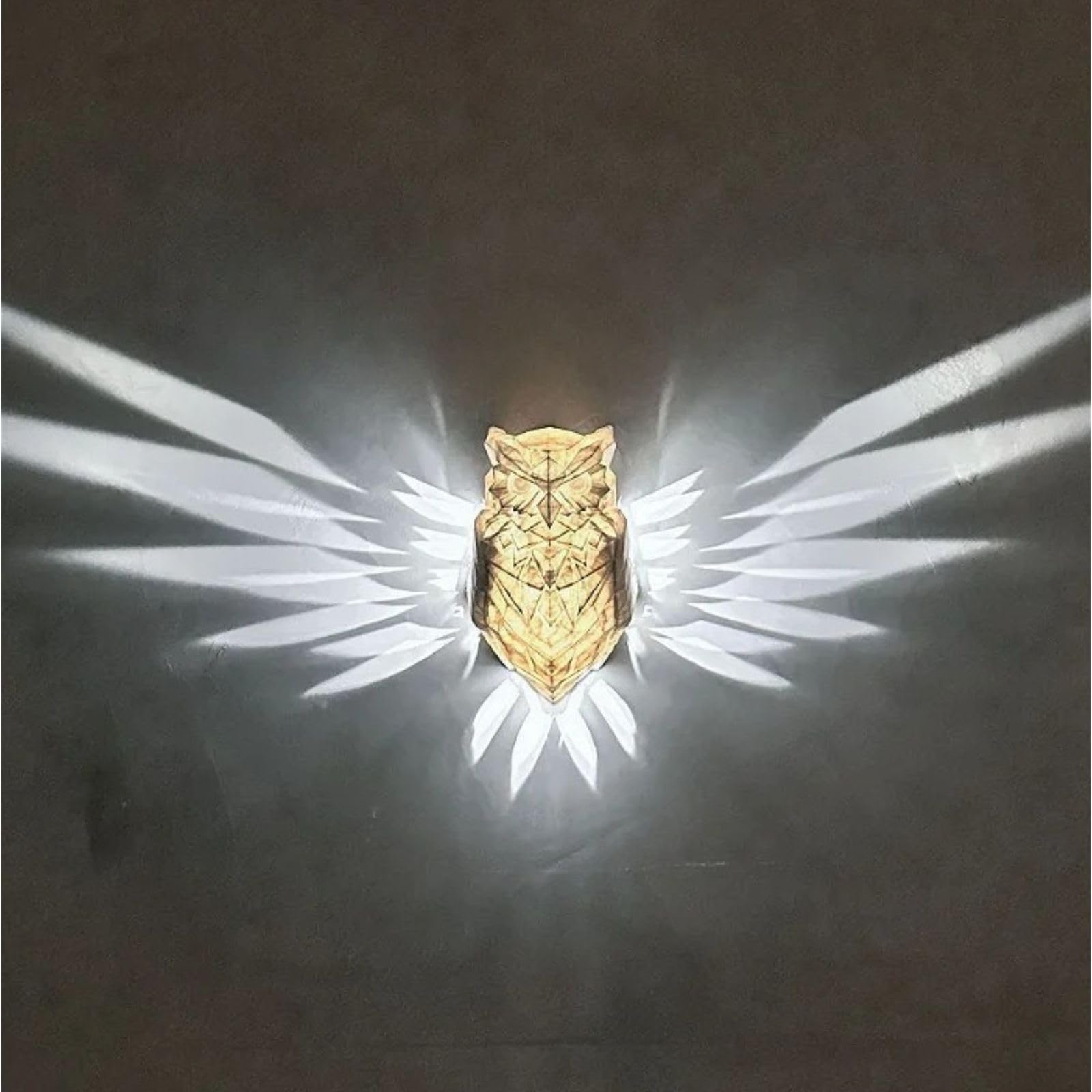 3D Animals LED Wall Light,Magical Owl Wall Lamp, 3D Illusion Night Light with Hologram Effect, Creative Bald Eagle, Owl & Lion Head Wall Lamps, for Stairway, Hallway, Kitchen (Owl)