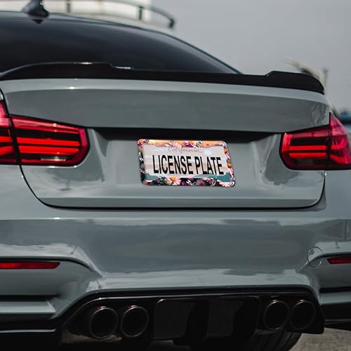 Miniatura 7 de Placa de matrícula de automóvil de libélula, accesorio decorativo para cubierta de mosca de dragón y flor, 2 agujeros y tornillos, se adapta al