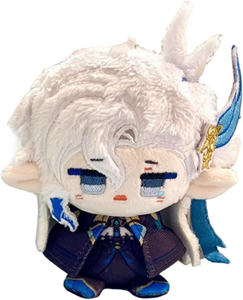 CALEMBOU Anime Charms Plush Keychain for Backpack, 4" Cute Chibi Plush Figure,Neuvillette Keychain Plushies Birthday for Fans