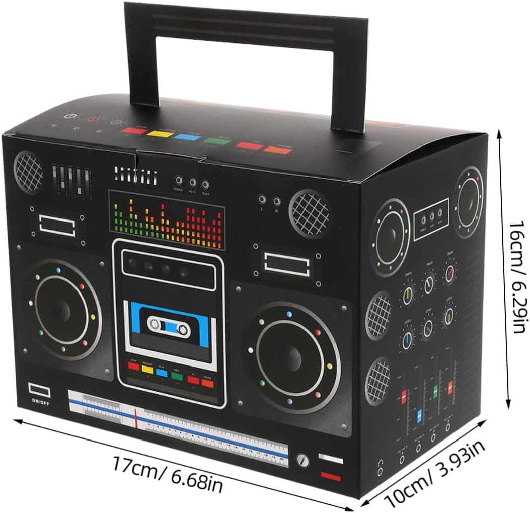PRETYZOOM 6pcs Retro Radio Cake Boxes Music Party Favors Candy Containers for Theme Decorations for Events and Celebrations image 2
