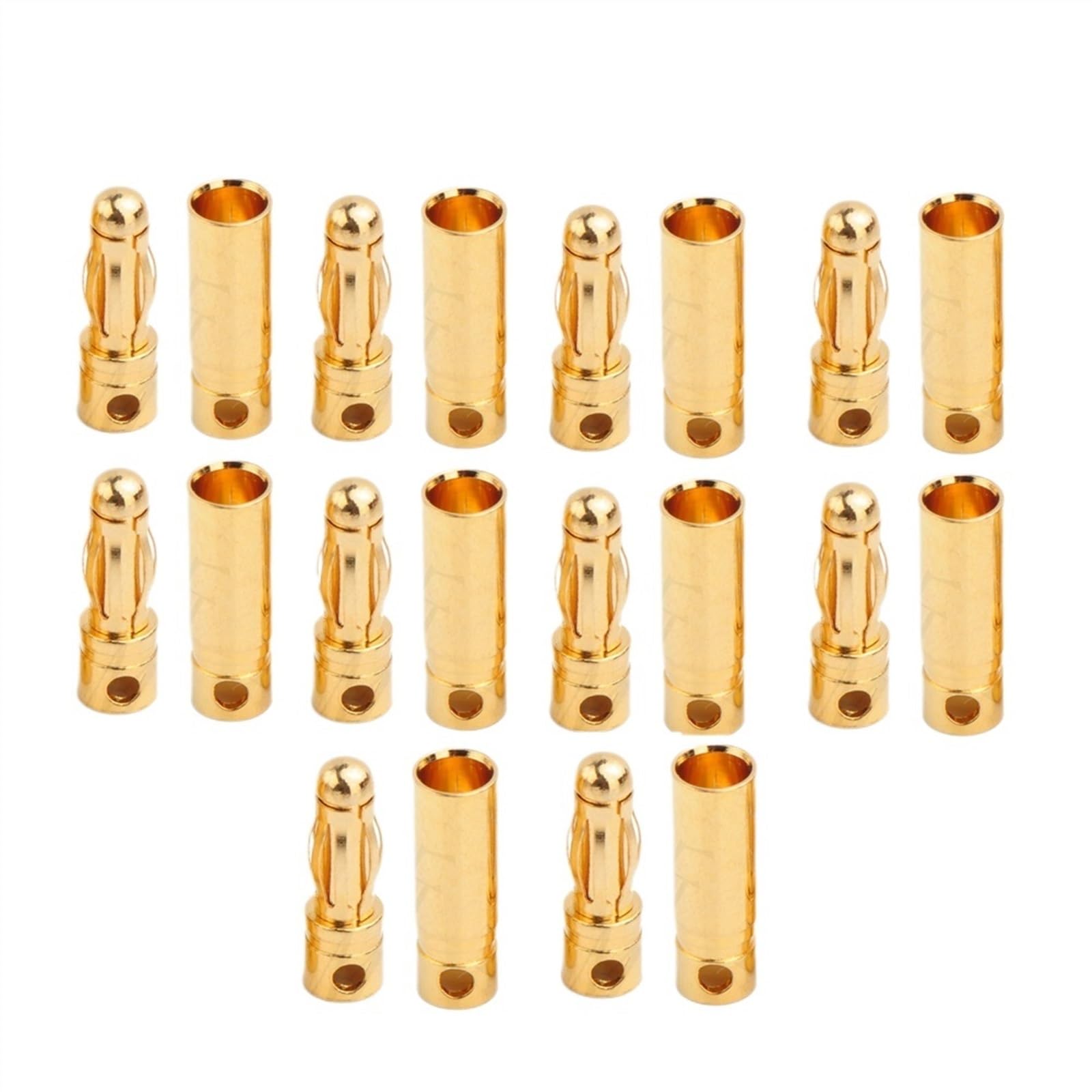 10 Pares AM-1003B Conector Banana de 4,0mm y Conector Banana de Oro de 24k (Color : 10 Pair)