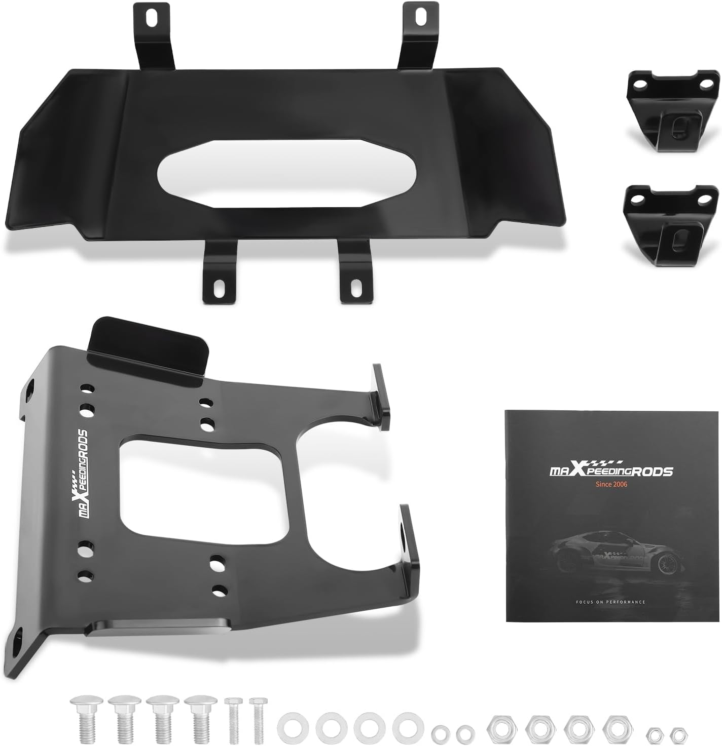 maXpeedingrods Winch Mount Plate for Polaris RZR XP 1000, XP 4 1000 2019-2023 Winch Mount Bracket Winch Mounting Kit