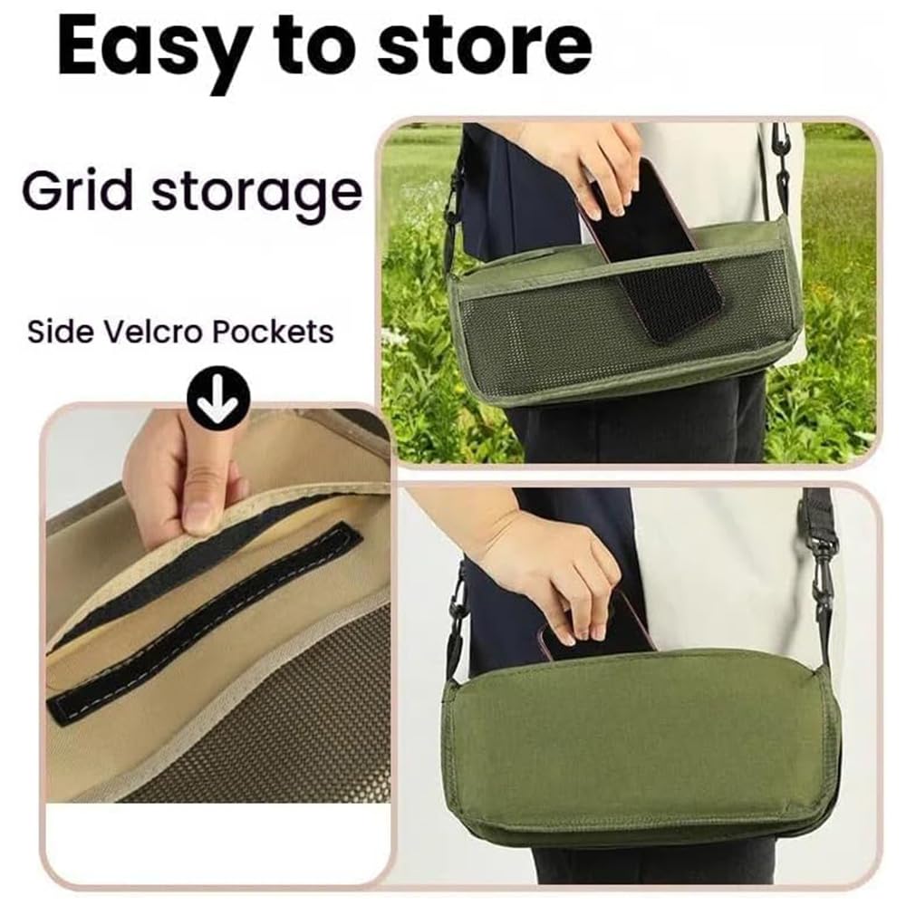 Foldable Travel Stool – Lightweight Pocket Chair With Shoulder Strap For Camping, Fishing, Beach